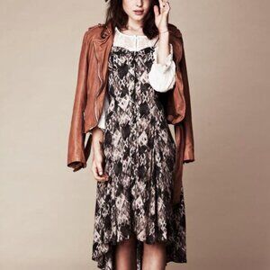 Free People New Romantics Women's 6 Black Comb Strappy Hi-Low Bustier Dress